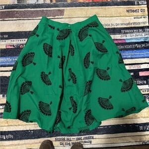 Tatyana Green Pleated Skater Skirt 2X velvet detail